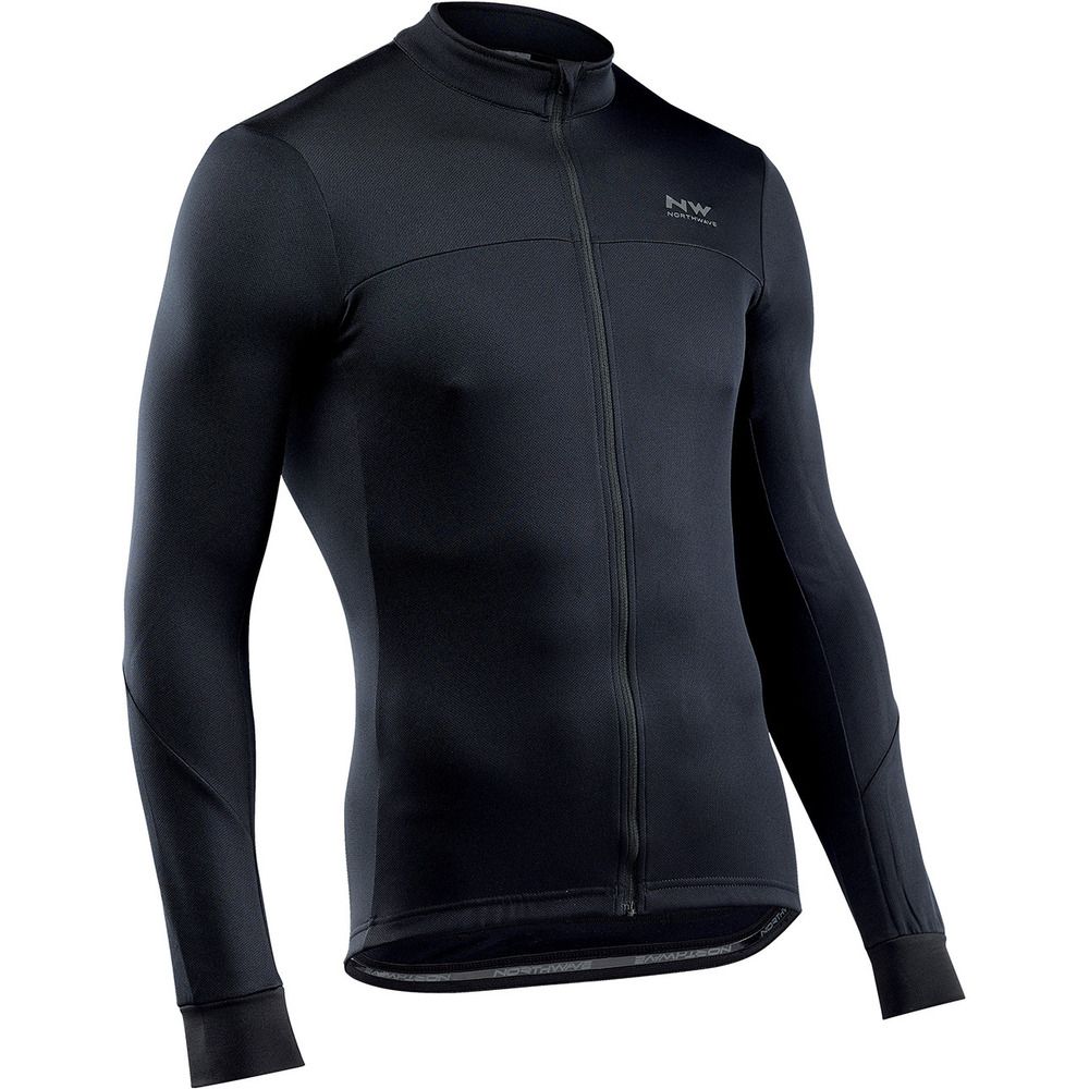 Вело джерси Northwave Force 2 Jersey дл рукав утепленная мужская, черная ( и желто-черная)